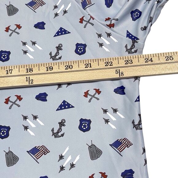 Smith & Quinn Custom Polo Shirt LS Men’s XL Blue Armed Forces Police Fire Print - Picture 6 of 11